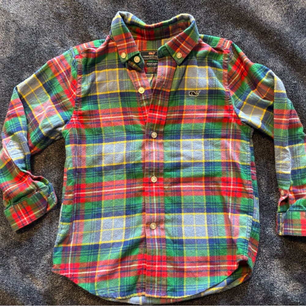 Vineyard Vines Kids Plaid Shirt - Red, Green, Blue